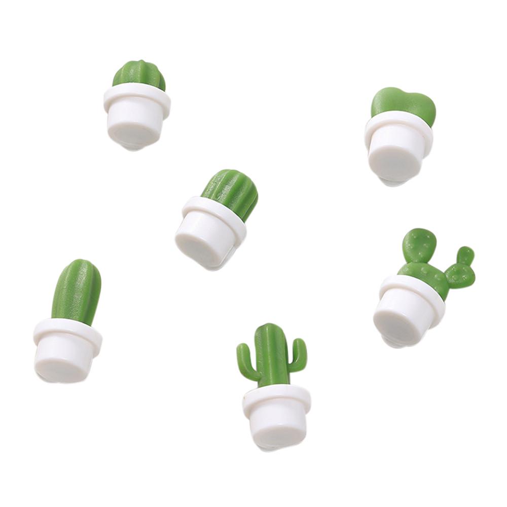 6pcs Cute Plant Magnet Button Cactus Refrigerator Message Sticker Magn белый