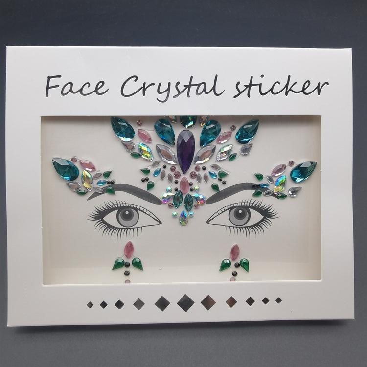 Cat Face Masquerade Rhinestone Stickers & DIY Jewelry Ring for Makeup