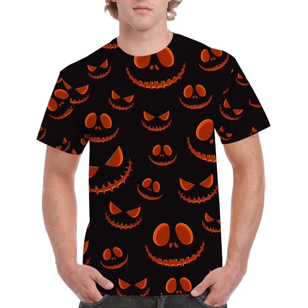 Men's Halloween 3D Printed Crew Neck T-Shirt Fashion Versatile Breathable Trend Casual
