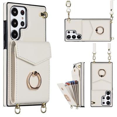 Crossbody Lanyard Strap Wallet Leather Case For Samsung Galaxy Note 20 10 S24 S23 S22 Ultra S21 Plus FE A52 A72 A32 A22 5G Cover
