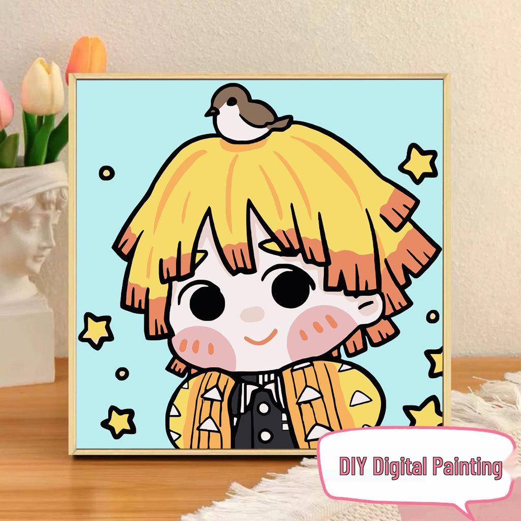 Kit Pittura ad Olio Digitale Anime Demon Slayer Fai da Te per Bambini