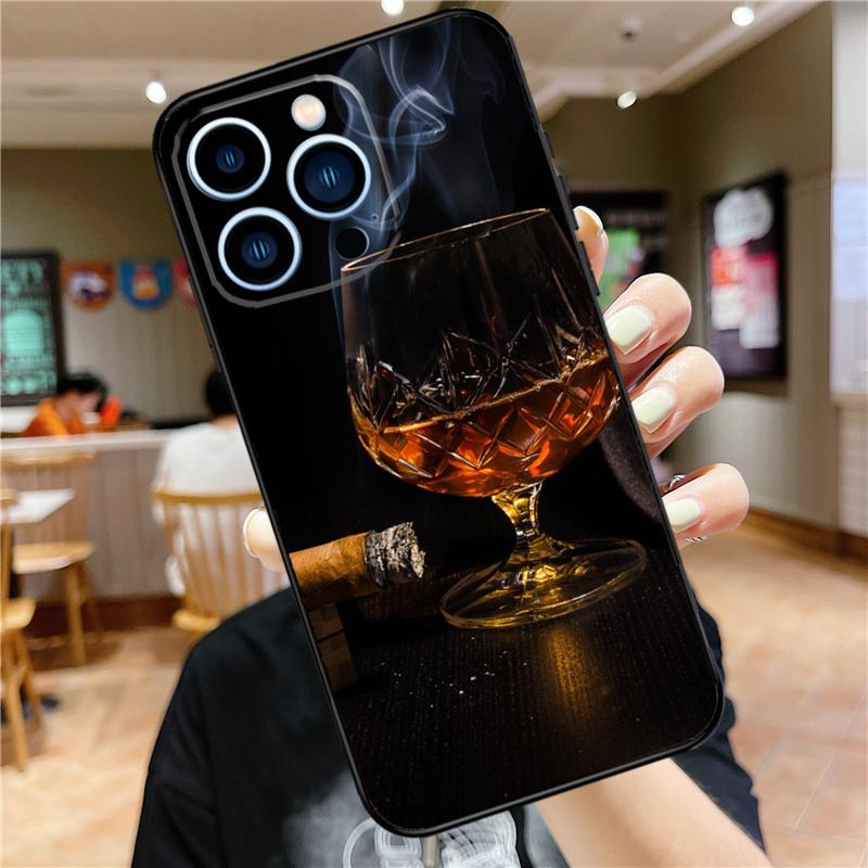 Smoking Cigar Case For iPhone 17 16 15 14 13 12 11 Pro Max Mini Plus 16e 17 Air Bumper Cover Accessories