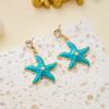 Orecchini Pendenti Stella Marina Estiva per Donna Blu Sfumato Strass Perla Barocca Pendente Mermaidcore Gioielli Oceanici