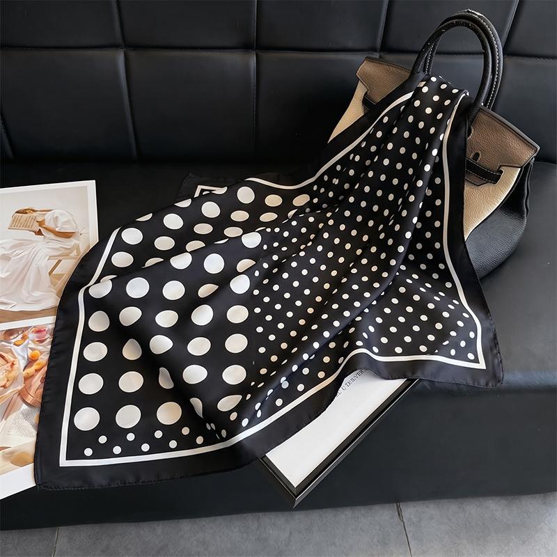 Women's Scarf Shawl Hijab Print Turban Square Luxury Headscarf Wraps Bandana Neckerchief Headband Windproof Handkerchief Fashion