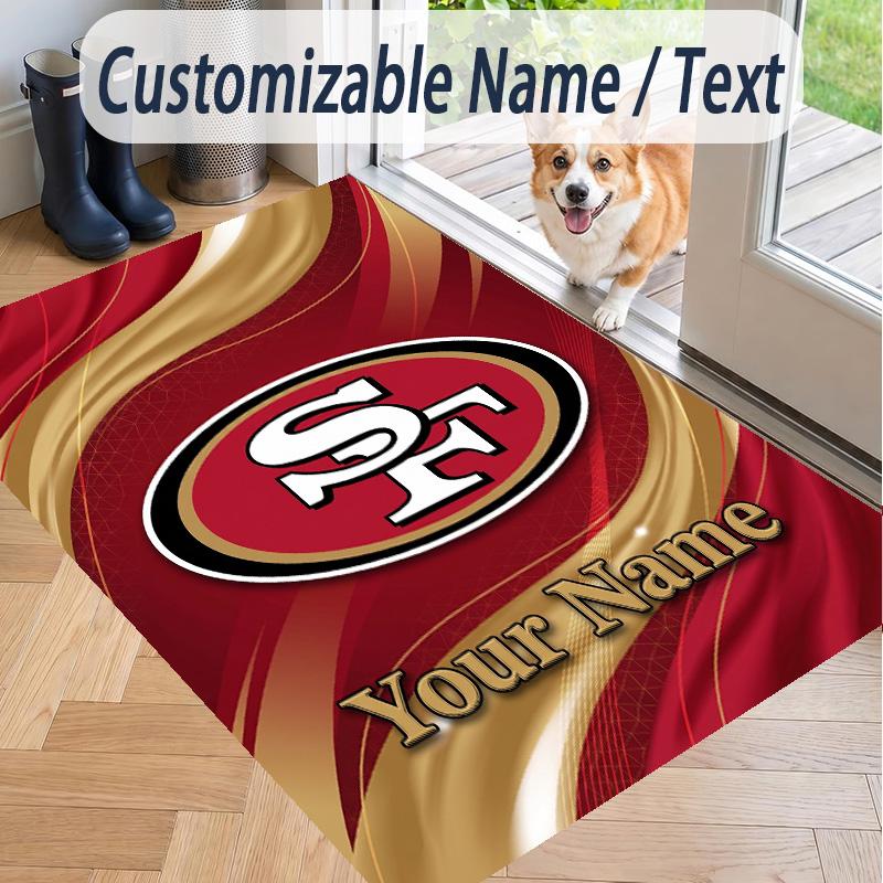 Custom Text Printed Rug San Francisco 49ers Non Slip Floor Carpet For Home Room Decor