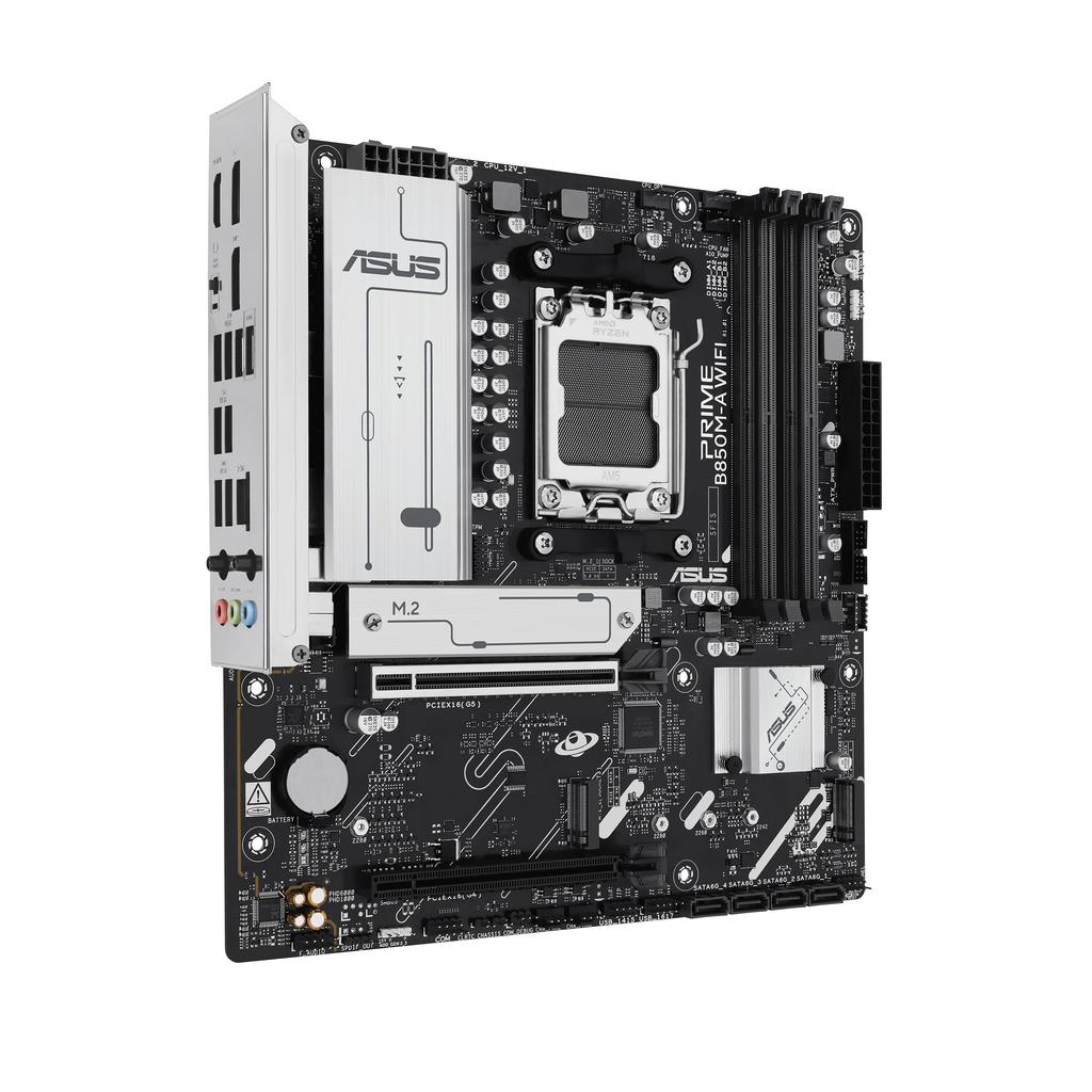 ASUS PRIME Micro ATX Motherboard for AMD Ryzen 9000 Series AM5 B850 and SATA III PCI Express B850M-A WIFI-CSM Processors, Compatible, Chipset, DDR5,