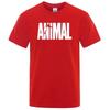 Fashion ANIMAL Letter Print Men T-Shirts Street Funny Short Sleeves Loose Oversized T Shirt O-Neck Breathable Cotton Clothing