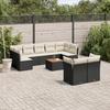 Vidaxl 10-Cz. Garden Lounge Set, Cushions Black Rattan Pe
