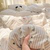 Wrinkled Double-layer Yarn Four-piece Set, Mattress Model, Cream Wind Class A Cloud Feeling Super Soft Kapok Kit