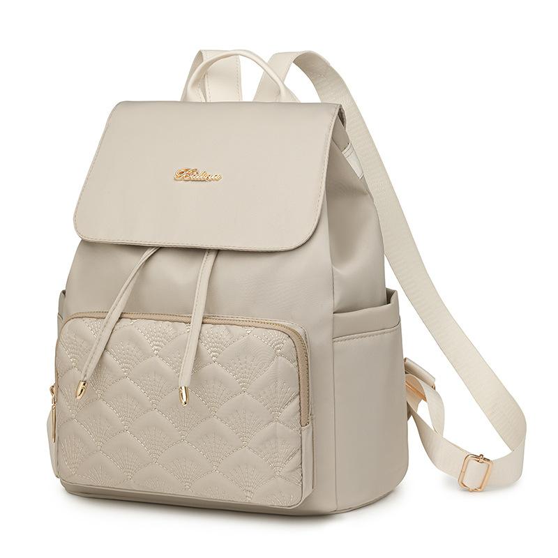 Oxford Cloth Backpack Women's New High-end Diamond Grid Nylon Canvas Backpack Large Capacity Travel Backpack