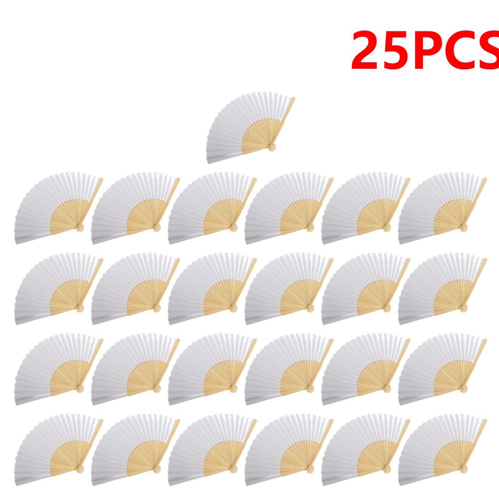 50/1pcs DIY Paper Bamboo Folding FanAdults Kid Hand Fans Calligraphy Painting Practice Blank White Fan for Wedding Room Decor