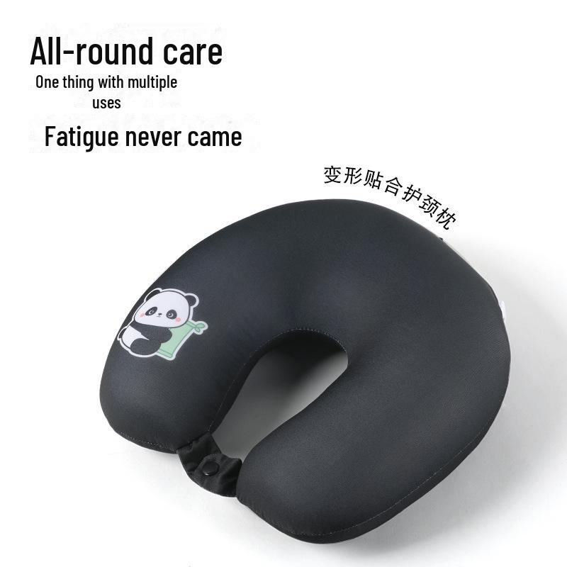 Cartoon Panda Multi-Function U-Shaped Travel Neck Pillow & Plush Doll