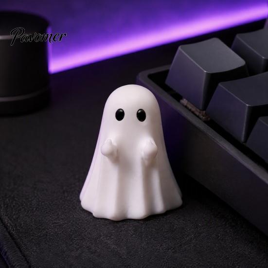 Halloween Harz Ornamente 3 Stück Mini Geister Figuren für Dekorationen, Mittelfinger und Süßigkeitentüten Füller Herz Gestufte Tabletts Tischplatten Regale
