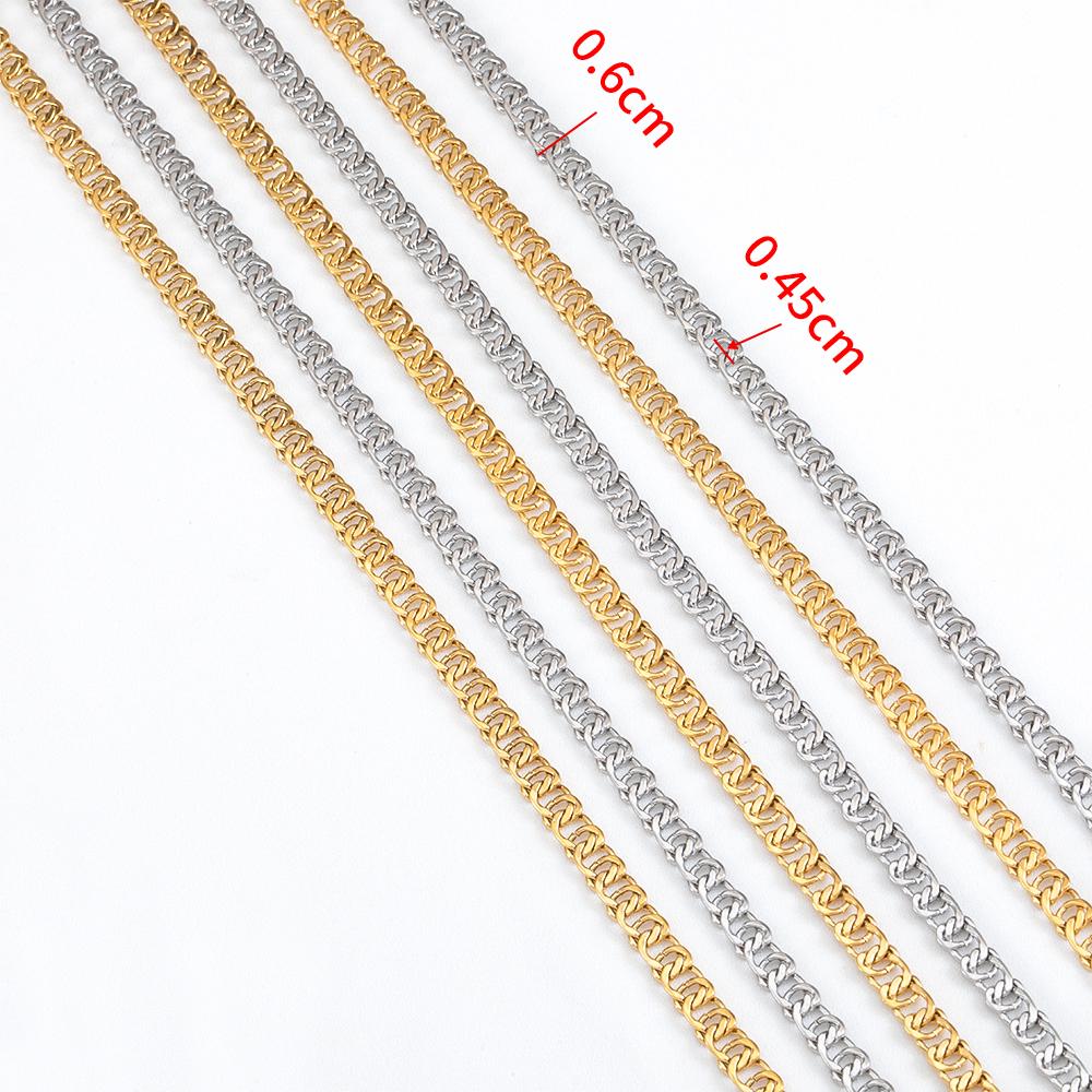 1Meter Stainless Steel Flat Round Chain 4.5x6mm Cross Circle Link Chains for DIY Necklace Bracelet Bag Chain Jewelry Findings