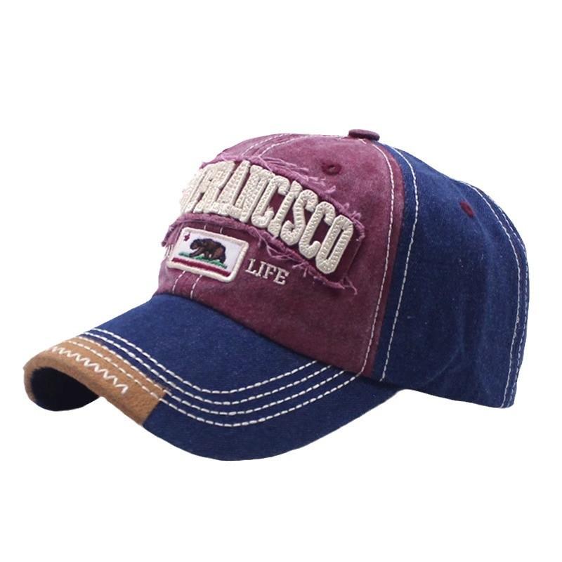 Spring and summer new men's and women's baseball caps retro fresh embroidery letters fashion hats color matching couples peaked caps tide