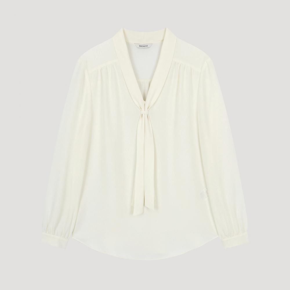 

She S miSS Shirring Tie Neck blouSe Swwblo32010 Iv Ivory/55