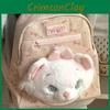 Canvas Marie Cat Backpack With Bow Print Design For Daily School Use