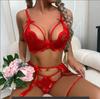 Bra Erotic Brief Sets Women Garters G-Strings Patchwork See Through Lingerie Set Ladies Sexy Panty Underwear Set Sexy Costumes