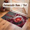 Koi Fish Theme Soft Crystal Velvet Rug Custom Name & Text Print Non Slip Floor Rug for Bedroom Living Room