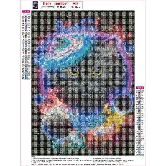 1 Set Diamond Painting Kit Exquisite Cat Pattern DIY Rhinestone Picture Craft Set for Home Decoration