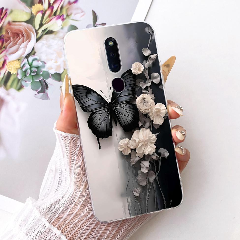 Clear Casing For Oppo F11Pro CPH1969 CPH2209 CPH1987 Phone Case For Oppo F11 Pro Cover Fashion Butterfly Funny Cute Painted