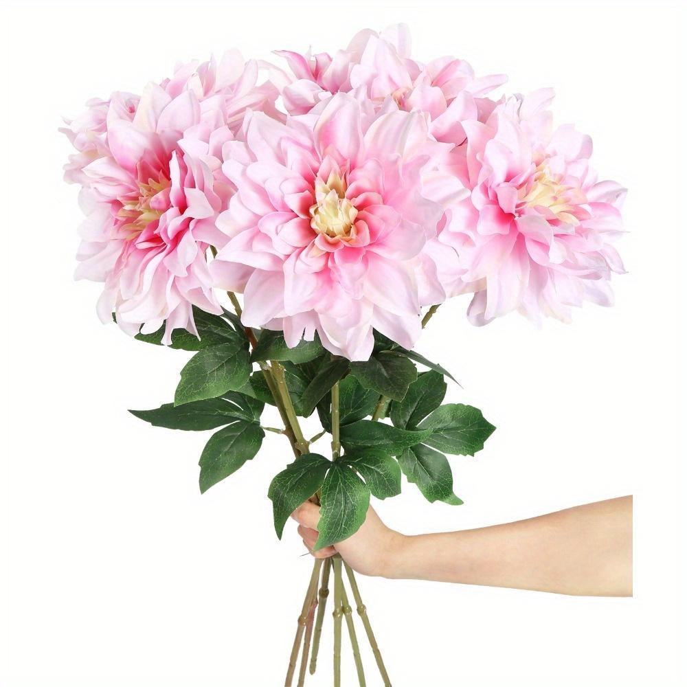 6 Pcs Fake Dahlia Artificial Flowers 60cm Faux Flowers Silk Dahlia Flowers Fake Flowers for Wedding Party Home Indoor Outdoor Decorations