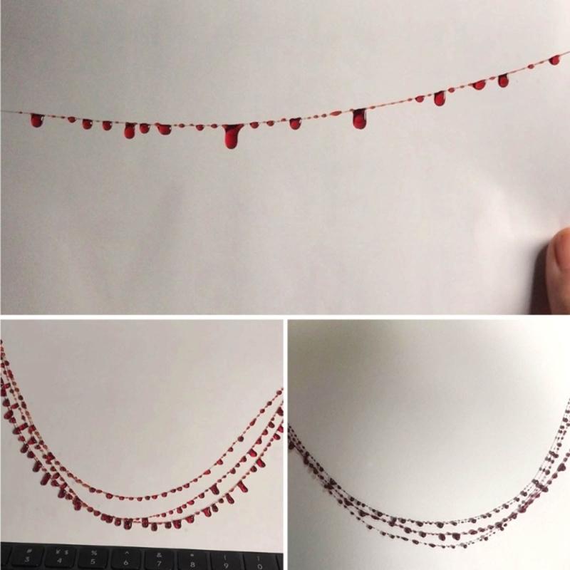 Personality Red Blood Drop Clavicle Chain Crystal Irregular Blood Necklace Dripping Blood Chokers Wedding Jewelry Gift