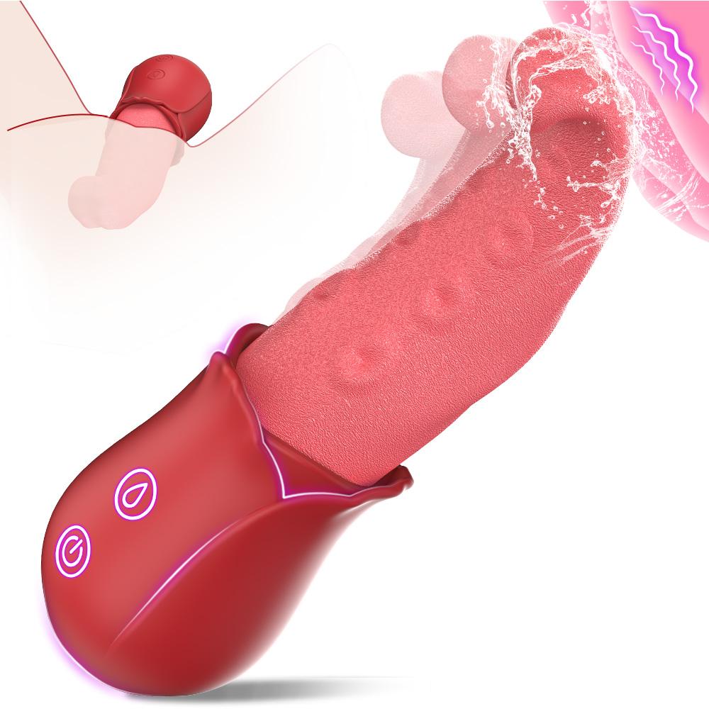 Tongue Licking Nipple Clitoris Anal Vagina Vibrator Stimulator Vibration for Female Couples Sexy Adult Female Vibrator Adult Toy