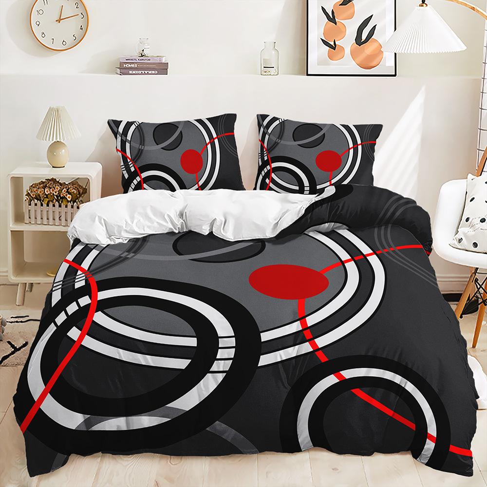 Bed Three-Piece 3D Pattern Creative Quilt Cover 3D Digital Printing Kit