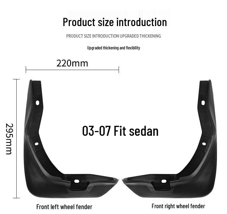 Honda Fit Jazz 2003-2007 Sedan Lapače nečistot pro přední a zadní pneumatiky