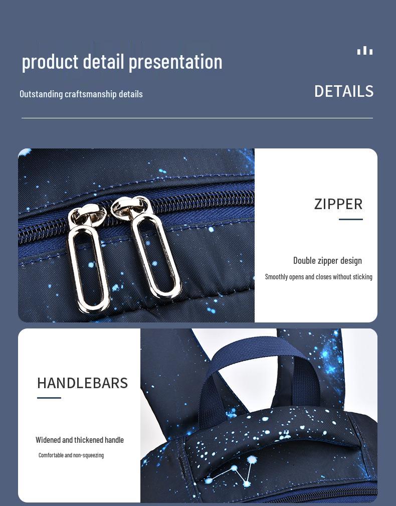 Starry Sky Elementary Backpack: Decompression, Spine Protection, Large Capacity for Boys Grades 1-3 & 5-6