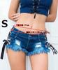 Short Denim Hot Size Black Women's Pants, S,