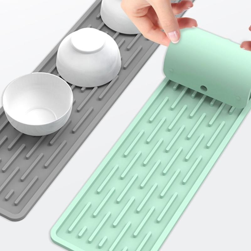 Durable Silicone Heat Mat Nonslip Dish Drainer Mat Silicone Quick Dry Pad