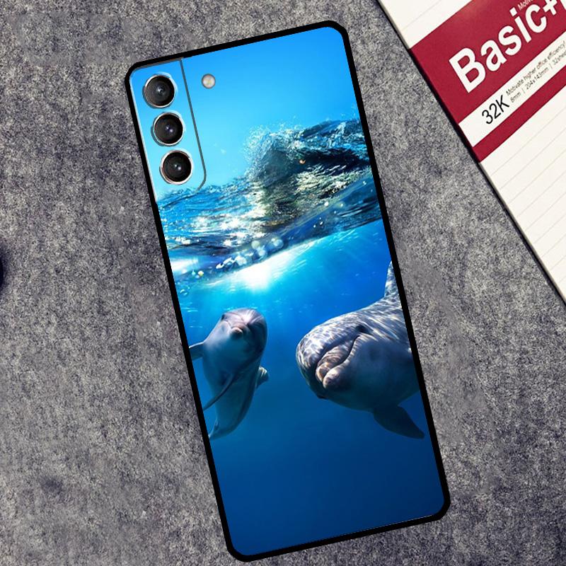 Ocean Dolphin Case For Samsung Galaxy S24 S23 S22 S21 Ultra Plus Note 10 Note 20 S8 S9 S10 S20 FE Cover