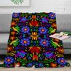 Colorful Mexico Abstract Flower Throw Blanket for Kids Warm Sofa Blanket Flannel Blanket Portable Soft Bedspread