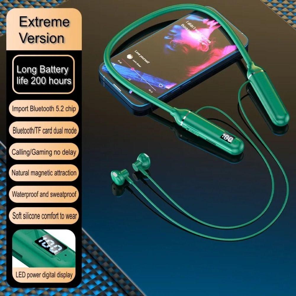 Plastic Sports Neckband Headphones LED Battery Display TWS Headset  Sports Activities