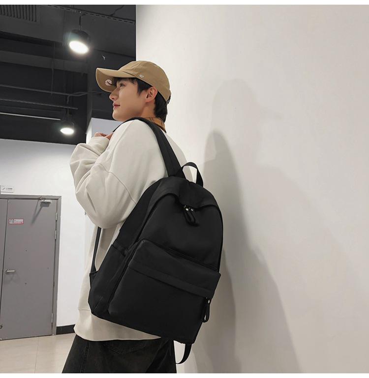 Large Capacity Simple Solid Color Backpack for Junior & High School Girls - New Korean Style, Versatile for College Students