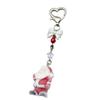 Fashionable Christmas Santa Claus Flocking Keychain With Star Bowknot Soft Plush Charm Accessory for Bags and Phones
