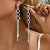 Diamond Claw Chain Long Fringed Earrings Fashionable High-End Stud Earrings Niche Temperament Elegant Earrings Women