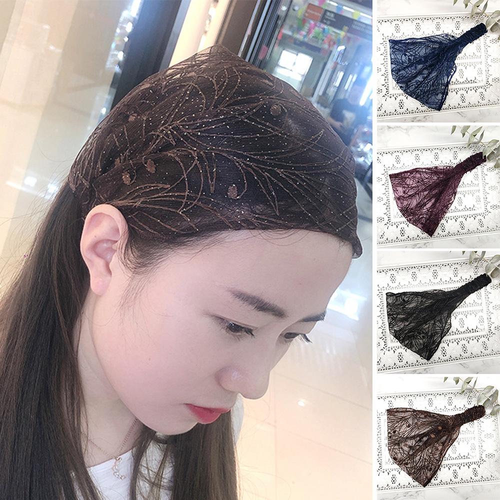 Headband Wide Lace Flower Pattern Hair Ring Non-Slip Sports Hair Accessories Hair Elastics Ties Ornaments PR Sale
