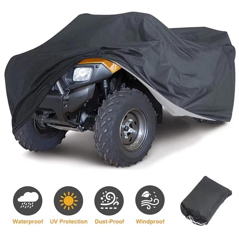 Quad Bike ATV Cover Universal 190T Waterproof Dustproof Motorcycle Vehicle Scooter Kart Motorbike Covers M L XL XXL XXXL Black