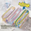 Mesh Pencil Case Multilayer Pen Box Simple Stationery Storage Bags  Student