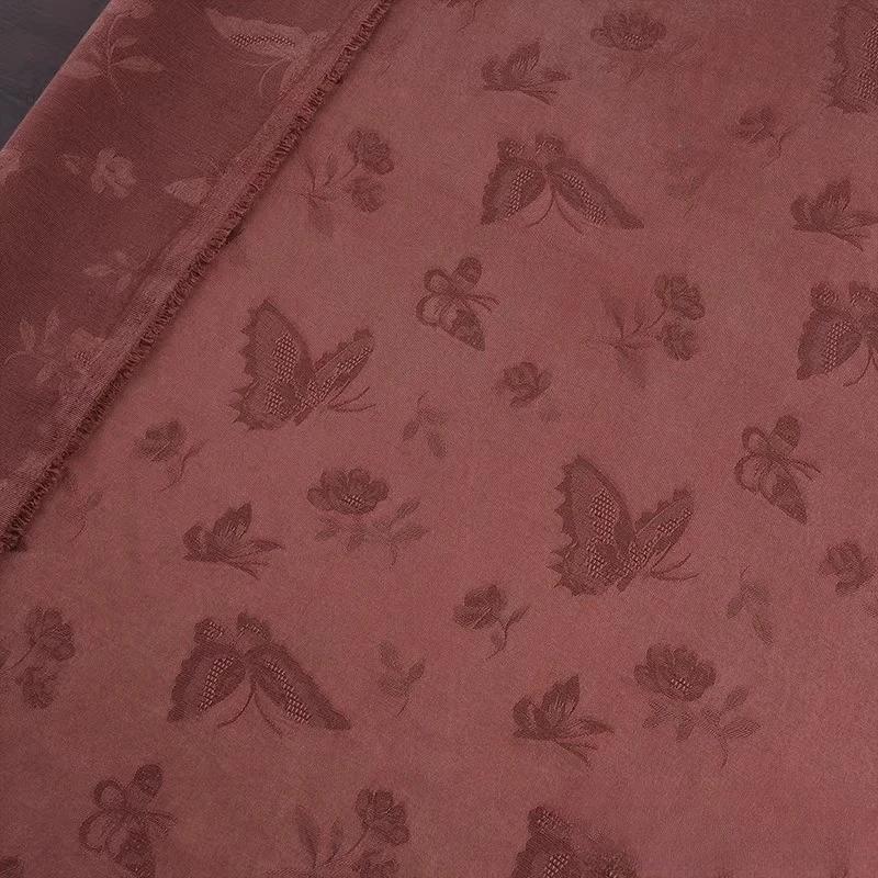 50x148cm Bawełniano-lniana tkanina żakardowa w motyle do szycia DIY sukienki, koszuli, spódnicy, spodni, odzieży, vintage letnia tkanina