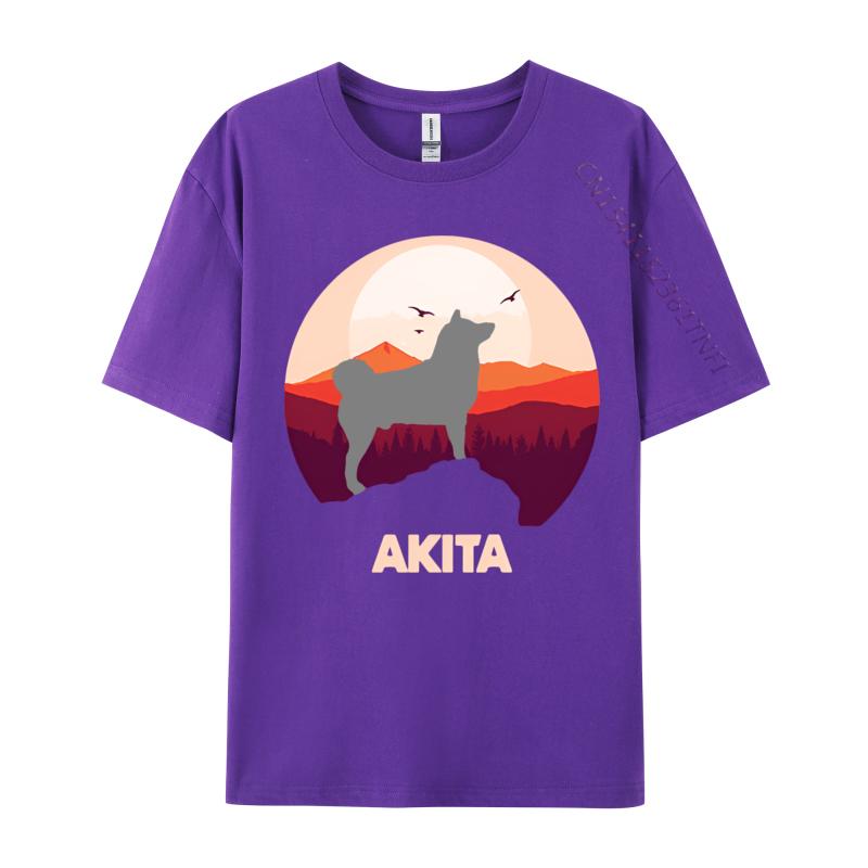 Normcore Akita And Moon Halloween Tshirt Vintage Black Top Tshirts Family Tops Shirts Cotton Mens England Style