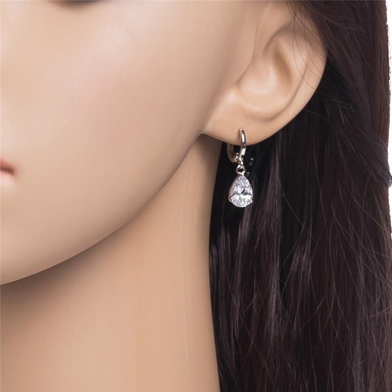 Modne kolczyki wiszące 2023 Romantyczne różowe kolczyki z cyrkonią dla kobiet Ślub Idealny dodatek Biżuteria imprezowa damska