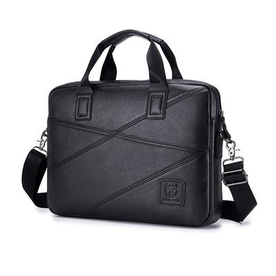 Men's Genuine Leather Business Handbag, Single Shoulder Crossbody Bag, Briefcase, Waterproof, Anti-theft, Anti-theft Brush