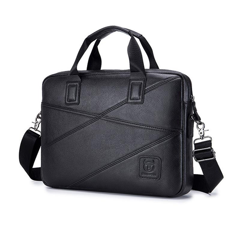 

Men s genuine leather business handbag, single shoulder crossbody bag, briefcase, waterproof, anti-theft, anti-theft brush чорний