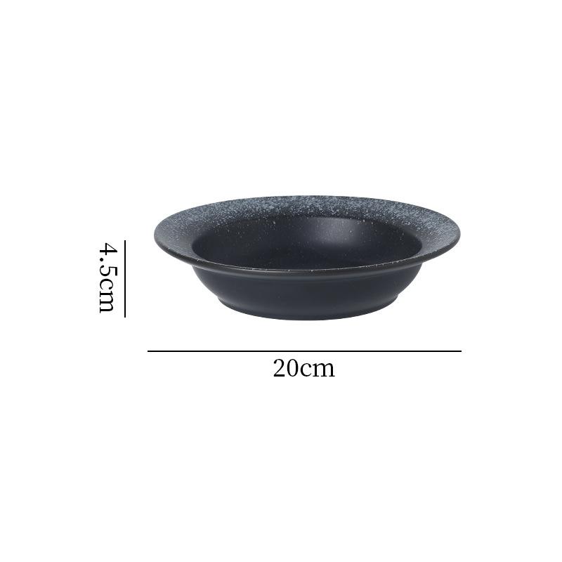Creative Straw Hat Plate Pasta Plate Retro Light Luxury Steak Plate Household Ceramic Soup Bowl Restaurant Western Plate