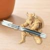 Unique Desk Gift 3D Printed Samurai Pen Holder, Kneeling Soldier Stand, Warrior Decorative Ornament Stationery Organizer Desktop for Office And Study