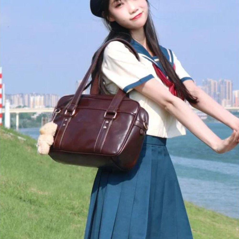 Retro Handbag JK Uniform Bag PU Leather Preppy Style Shoulder Bag PU Leather Itabag  Girls/Female